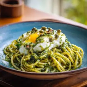 Fresh malunggay pesto pasta with spinach, cashews & vegan parmesan. Easy 22-minute Filipino-Italian fusion recipe. Nutritious & delicious!