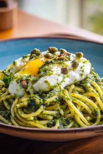 Fresh malunggay pesto pasta with spinach, cashews & vegan parmesan. Easy 22-minute Filipino-Italian fusion recipe. Nutritious & delicious!