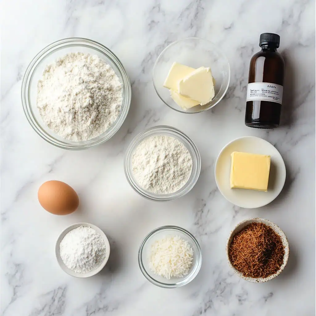 Ingredients for Pan De Coco (Filipino Coconut Bread Rolls)