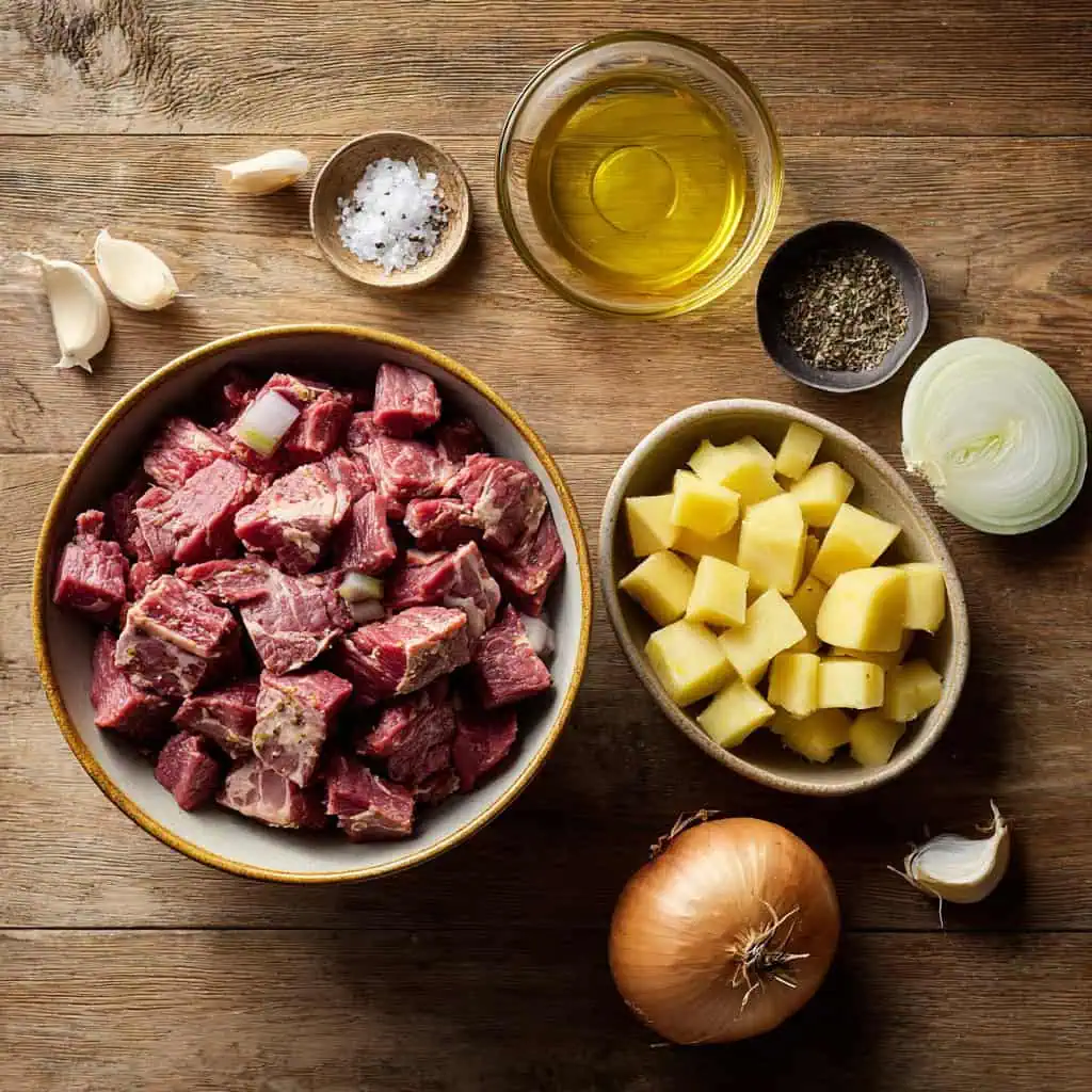 Ingredients for Ginisang Corned Beef 
