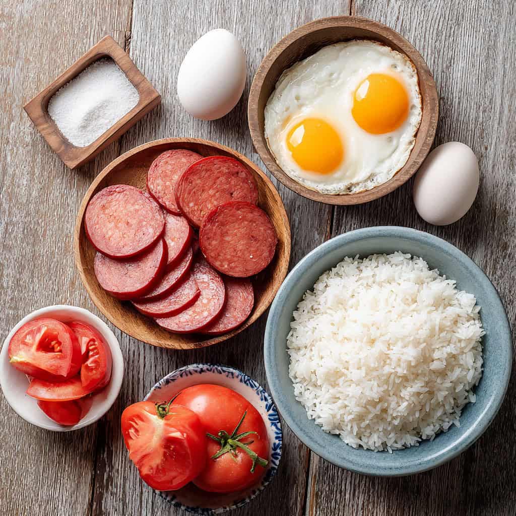 Ingredients for Easy Spamsilog Recipe
