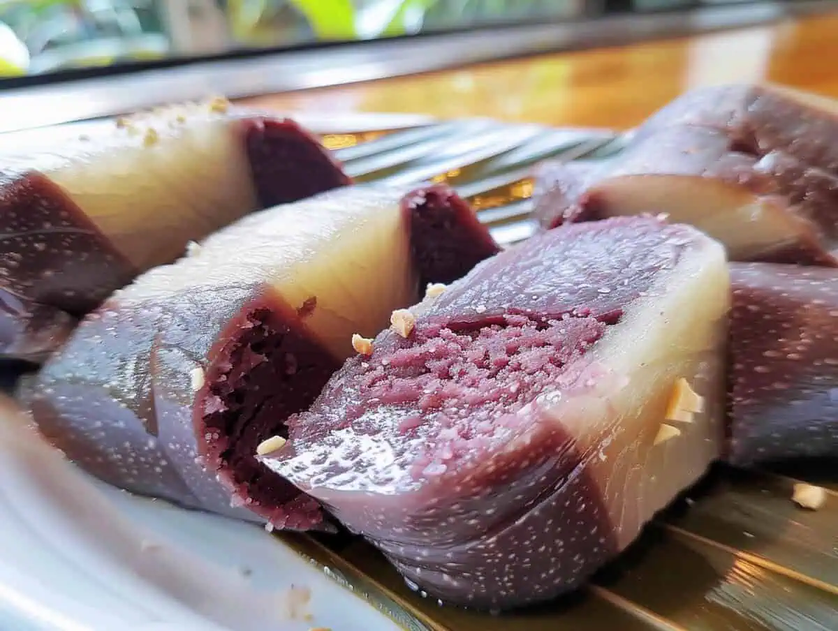 Suman Moron (Filipino Chocolate Vanilla Rice Cake)
