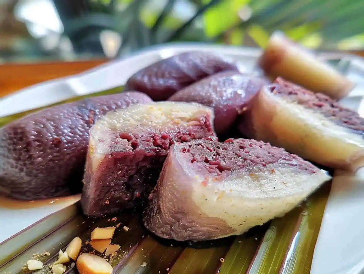 Suman Moron (Filipino Chocolate Vanilla Rice Cake)