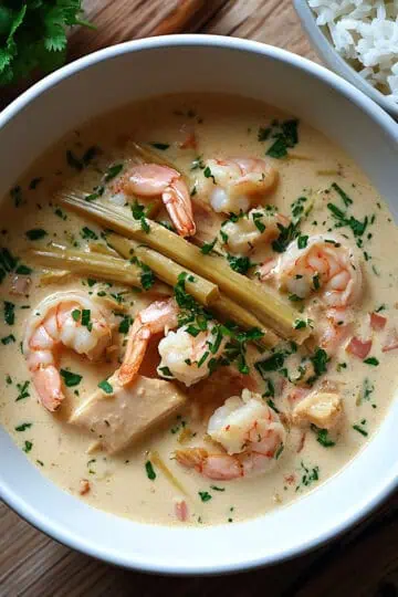 Ginataang Labong at Hipon (Bamboo Shoots and Shrimp in Coconut Milk)