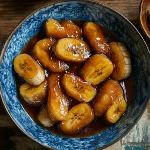 Minatamis na Saging (Filipino Sweetened Bananas in Caramel Syrup)