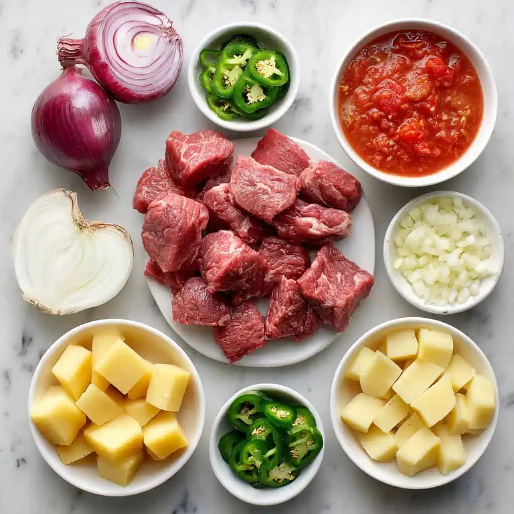 Ingredients for Carne Guisada Recipe: Filipino-Mexican Braised Beef Stew